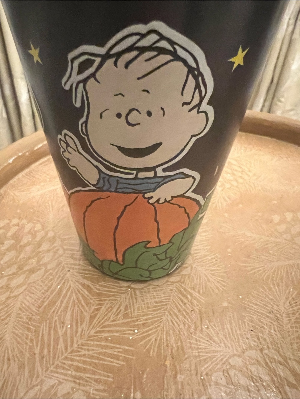 Peanuts plastic Black Halloween Cups with Orange Pumpkins - Set of 4